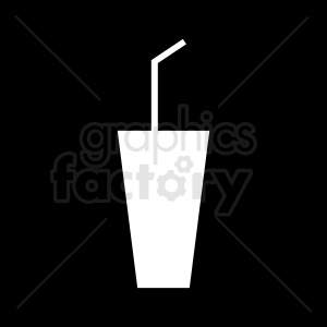 A simple black and white clipart image of a to-go cup with a straw.