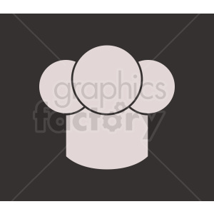 Minimalist clipart of a chef hat in a simple, clean design with a black background.