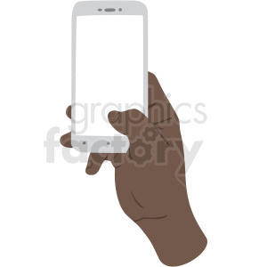 african american thumb scrolling on phone vector clipart no background