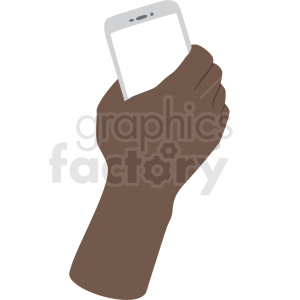 african american hand with phone vector clipart no background