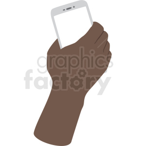 Clipart image of a hand holding a smartphone.