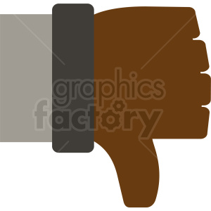 Clipart image of a brown thumbs down symbol on a white background.