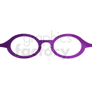 Vector clipart image of purple round eyeglasses.