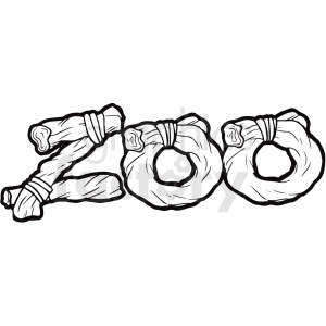 A clipart image showing the word 'Zoo' creatively spelled out using twisted and tied ropes.