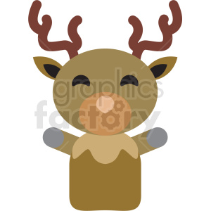 christmas avatar reindeer vector icon