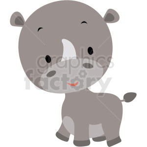 baby cartoon rhino vector clipart