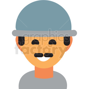 man wearing hat avatar icon vector clipart