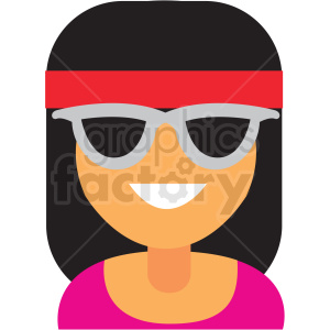 female with headband avatar icon vector clipart