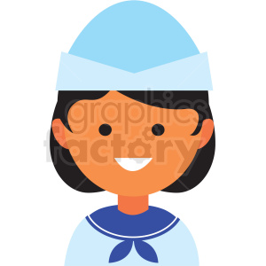 female sailor icon vector clipart