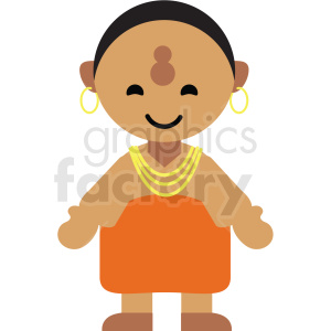 male India character icon vector clipart