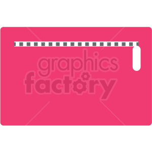 Clipart image of a pink purse with a zip