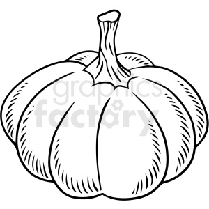 black and white cartoon pumpkin vector clipart
