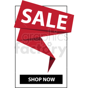 sale shop now banner with black border icon vector clipart