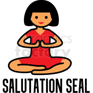 girl doing yoga salutation seal pose vector clipart