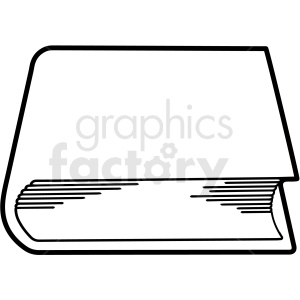 black and white book end outline vector clipart