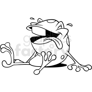The clipart image shows a stylized drawing of a dog laughing uproariously. The dog is lying on its back with one leg raised, mouth wide open, and tongue out, which indicates that it is in a state of great amusement or laughter. 