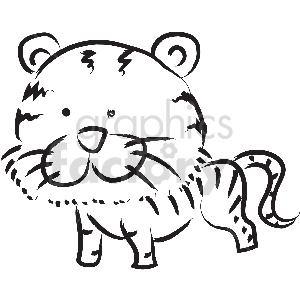 black and white tattoo tiger vector clipart