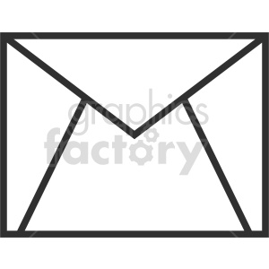 envelope outline vector clipart