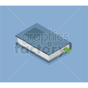 isometric blue book vector icon clipart 1