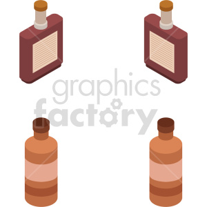 isometric syrup vector icon clipart bundle