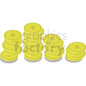 gold coins vector icon clipart 2