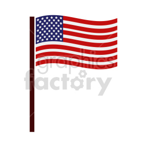 This is a clipart image of the flag of the United States of America, featuring the iconic stars and stripes design.
