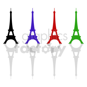 Eiffel Tower royalty free vector set