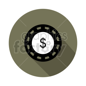 Casino Chip with Dollar Sign