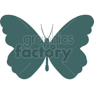 The image appears to be a simple silhouette clipart of a butterfly. The butterfly has its wings spread out and displays symmetry typical to butterfly illustrations. The silhouette is solid-colored without intricate patterns or additional colors.