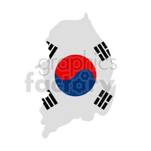 South Korea flag vector clipart