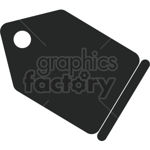 A black and white clipart image of a blank price tag symbol.