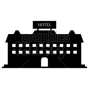 black and white hotel vector clipart