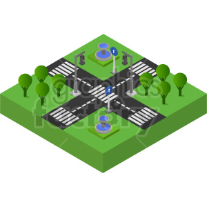 intersection isometric vector graphic