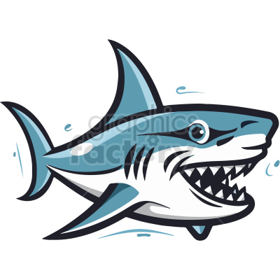 cartoon shark with mouth open clip art