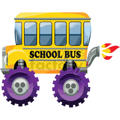 racing school bus cartoon