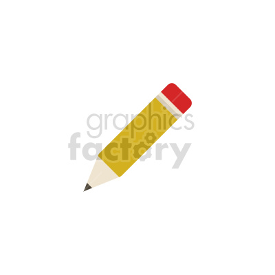 Clipart image of a yellow pencil with a red eraser.