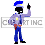 Animated policeman giving a salut.