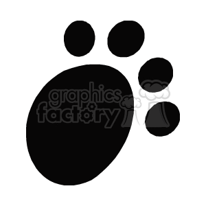 Four toed paw prints black and white