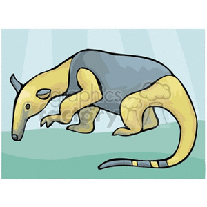 Cartoon Tamandua - Yellow and Black Anteater