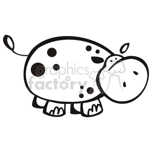 Black and white spotted hippo