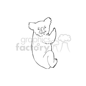 Line drawing of a koala bear