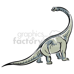 The image is a clipart illustration of a dinosaur. This dinosaur appears to be a sauropod, characterized by its long neck and tail, and large, bulky body.