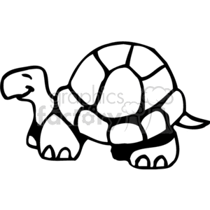 The image is a simple line art drawing of a sea turtle. The stylized representation shows the turtle in a side profile with prominent shell segments and flippers.