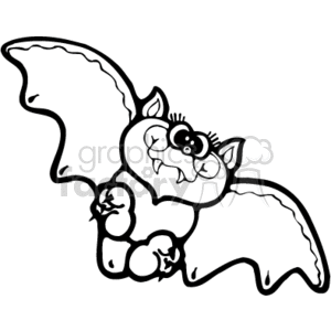 The clipart image shows one black and white bat, in a country style. They are commonly associated with vampires and Halloween.
