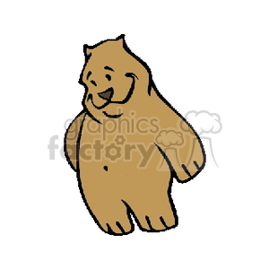 Cartoon brown bear smiling