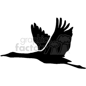 A silhouette clipart image of a bird in flight with its wings spread wide.
