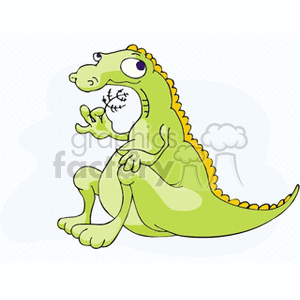   Cartoon dragon holding a weed 