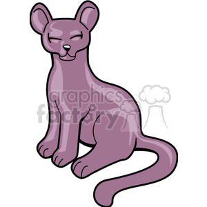 The image is a clipart illustration of a cartoon cat. The cat appears to be sitting, with its eyes closed and a content expression on its face. It is stylized with simple shapes and minimal detail, typical for clipart.