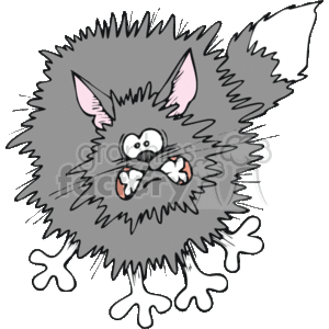 The clipart image depicts a cartoon-style cat that has been scared.