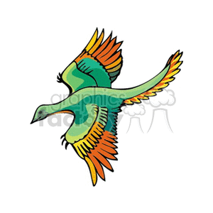 Colorful Dinosaur-Bird Illustration - Prehistoric Animal